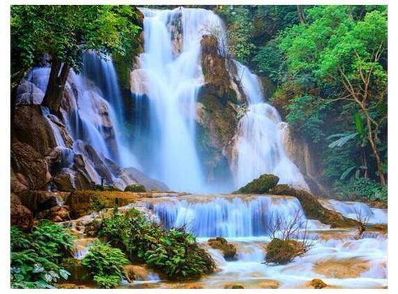Peaceful Waterfall - GemPaint Kit by Bowlift