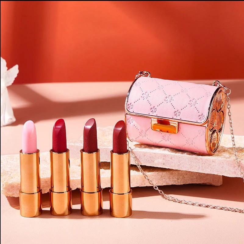 Lipstick Set Velvet Matte with Glamour Chain Handbag by Bowlift