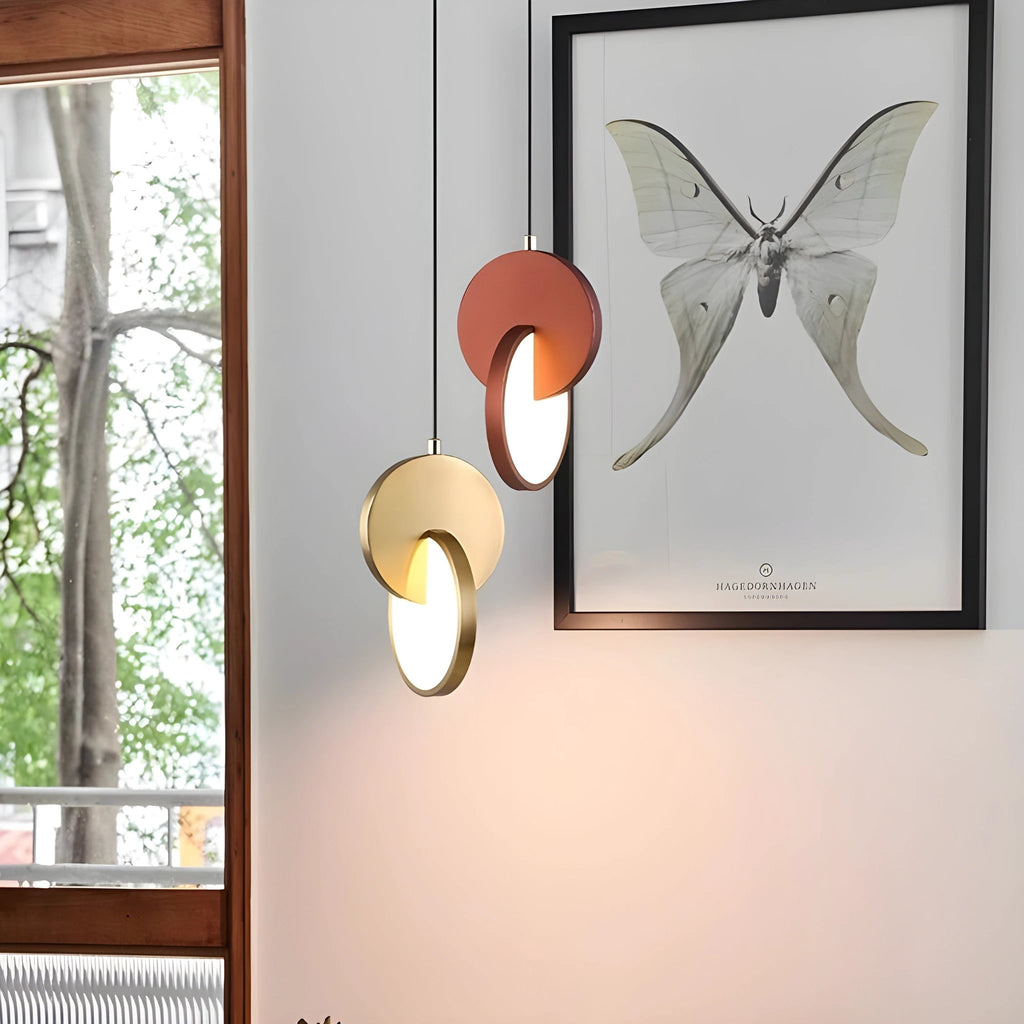 Modern Scandinavian LED Pendant Lamp with Round Frame and Warm Glow Bowlift by Bowlift