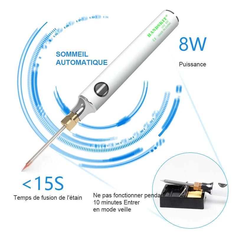 Portable Electric Soldering Iron Set Usb by Bowlift