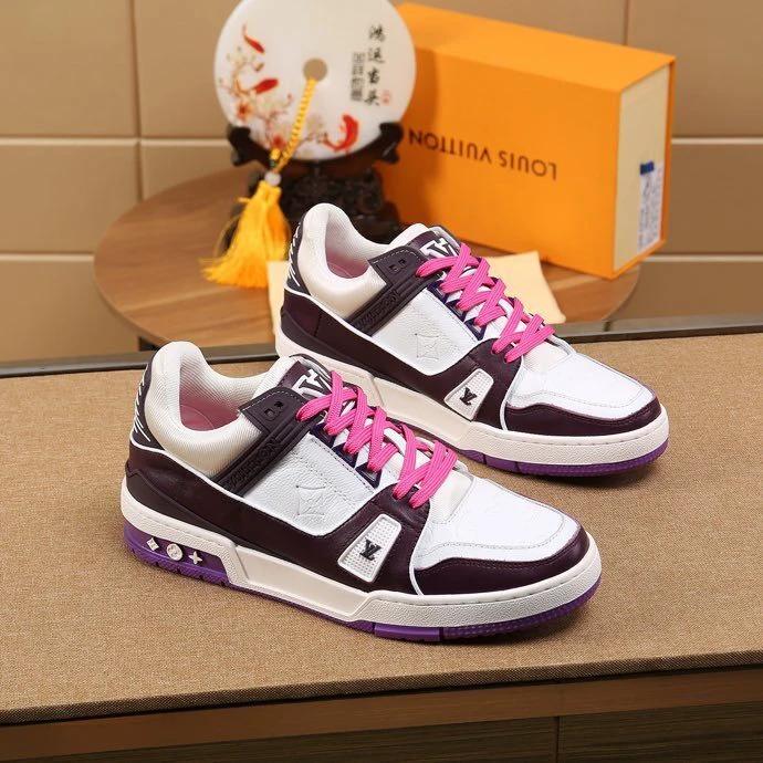 Luxury Virgil Trainer Sneakers Shoes Signature White Purple Monogram by Air Jordan