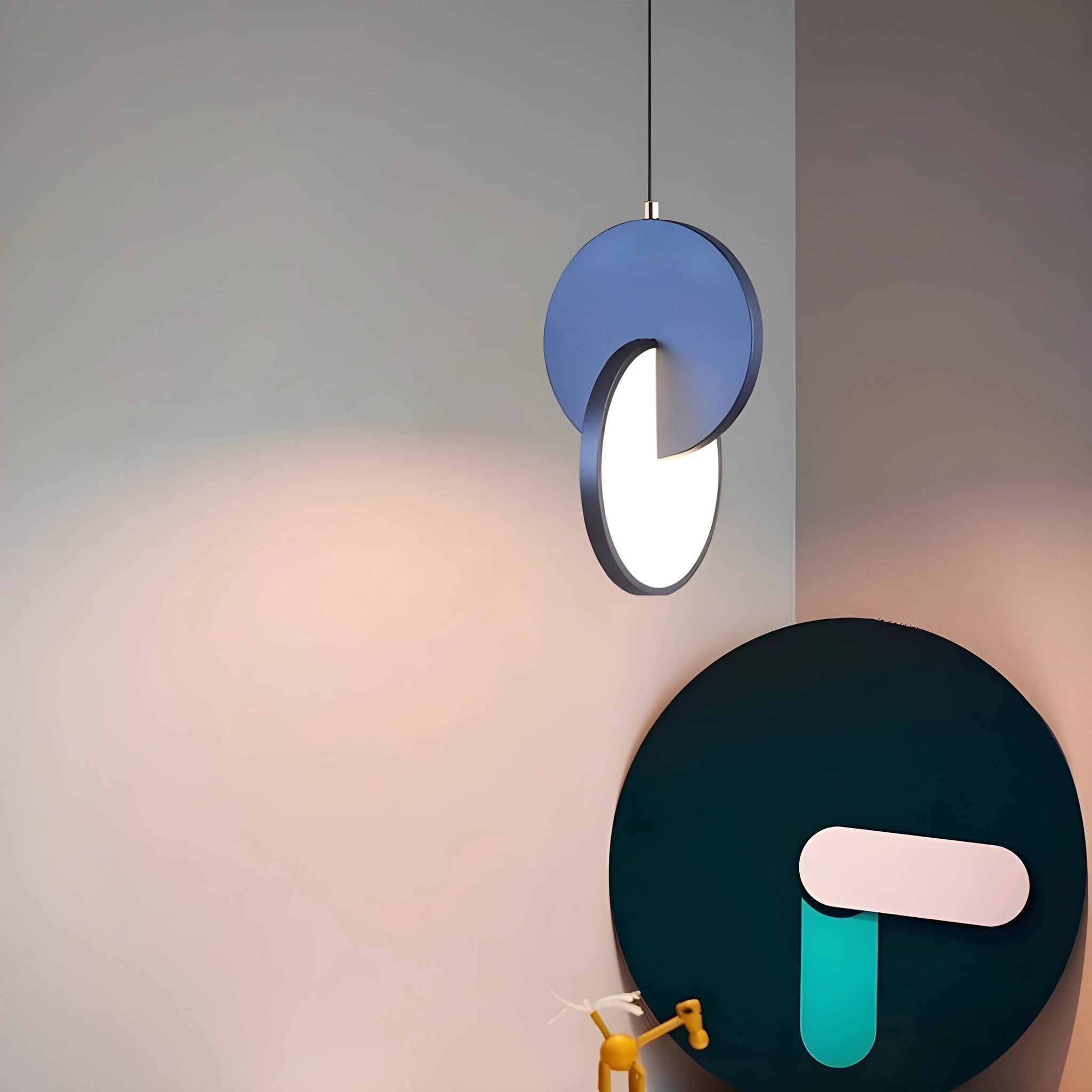 Modern Scandinavian LED Pendant Lamp with Round Frame and Warm Glow Bowlift by Bowlift