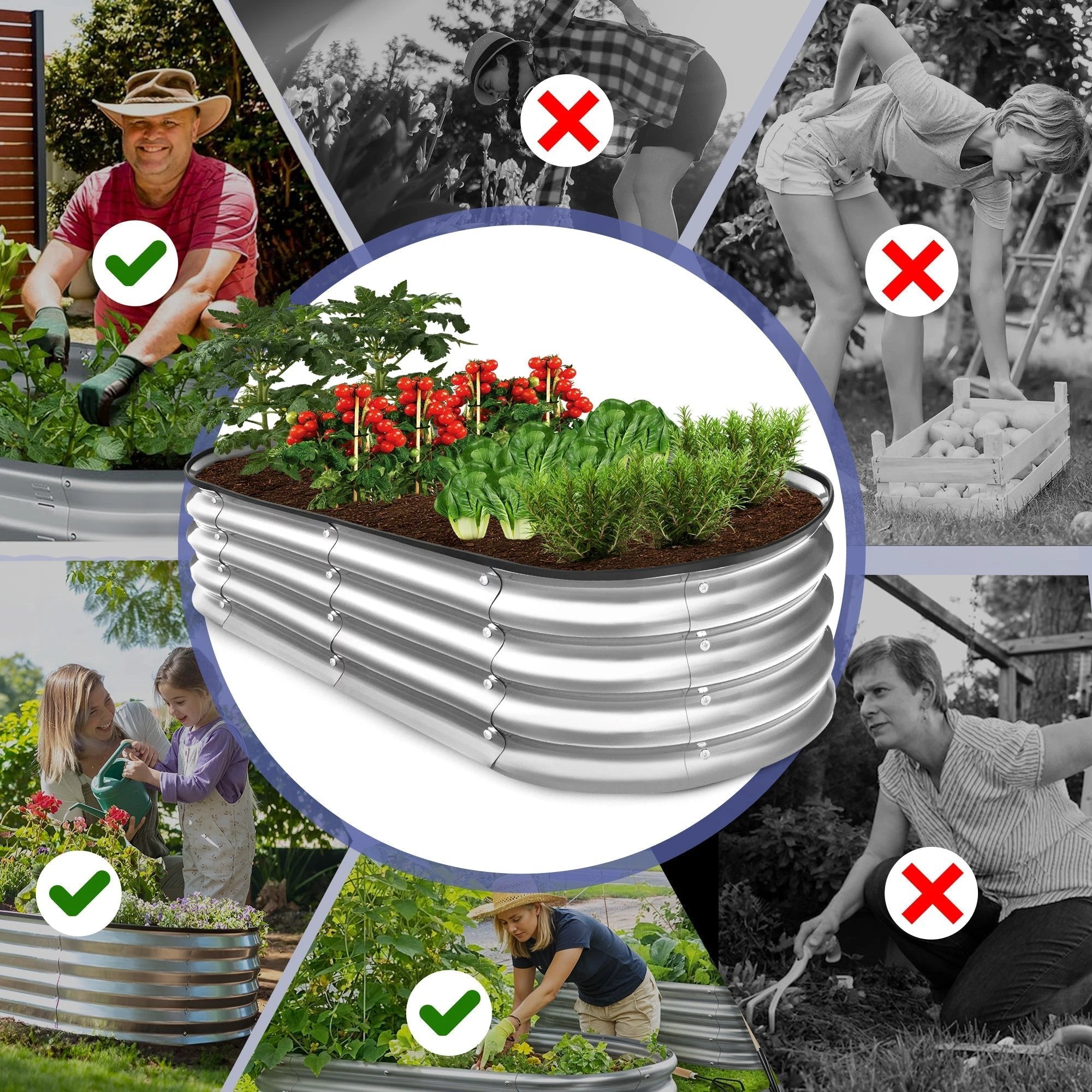 Galvanised Steel Raised Garden Bed - Easy Installations Bowlift by Bowlift
