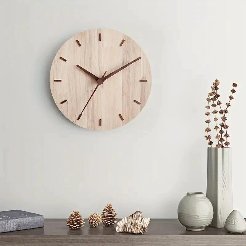 Minimalist aesthetic wall clock made of wood Bowlift by Bowlift