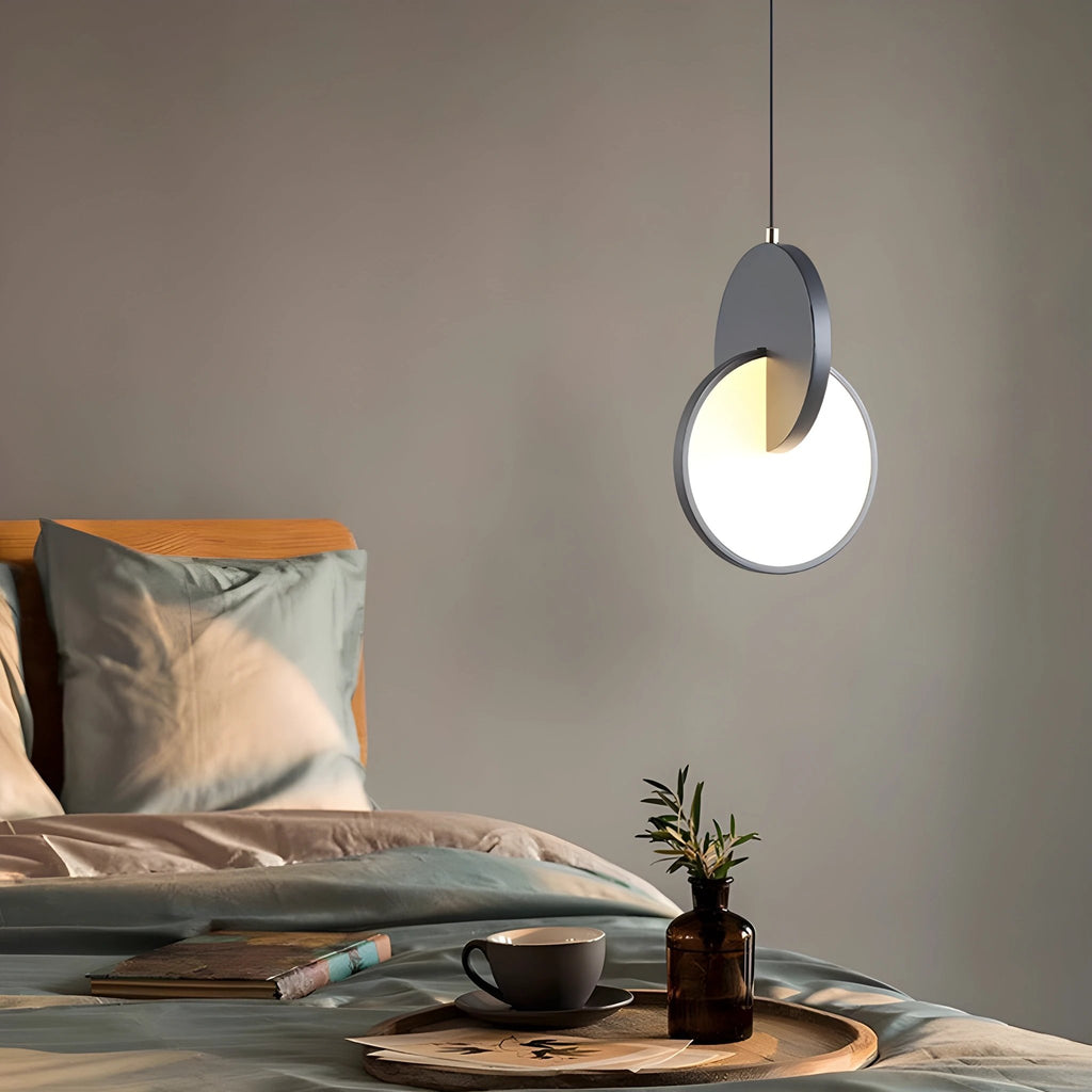 Modern Scandinavian LED Pendant Lamp with Round Frame and Warm Glow Bowlift by Bowlift