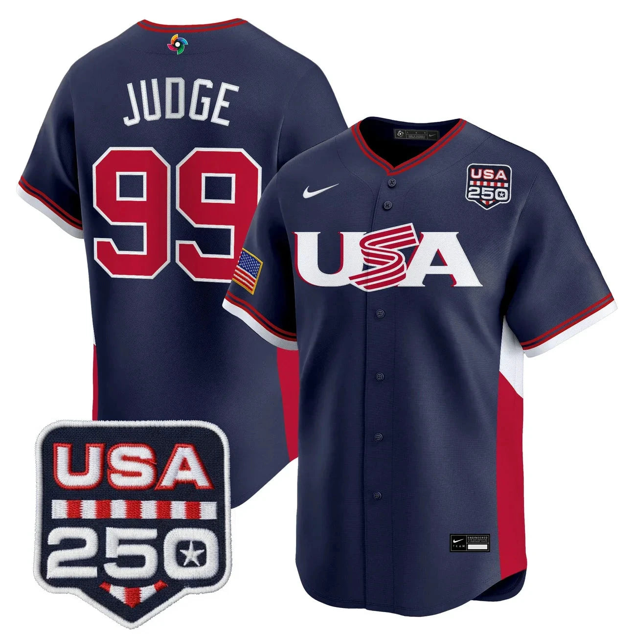 Team USA World Baseball Classic 250America Patch Vapor Premier Jersey - 2026 Roster - All Stitched by Digigearus