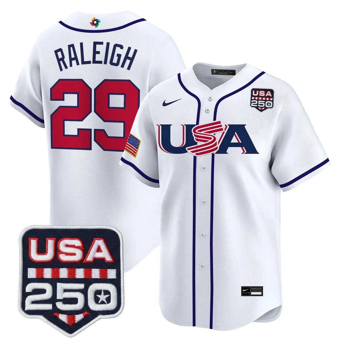 Team USA World Baseball Classic 250America Patch Vapor Premier Jersey - 2026 Roster - All Stitched by Digigearus
