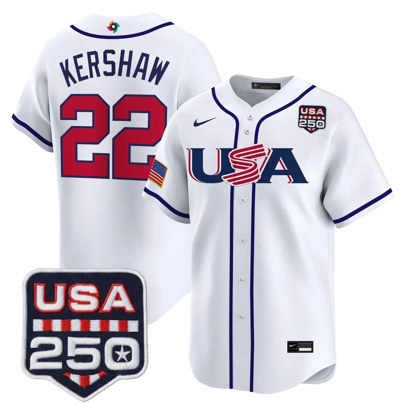 Team USA World Baseball Classic 250America Patch Vapor Premier Jersey - 2026 Roster - All Stitched by Digigearus