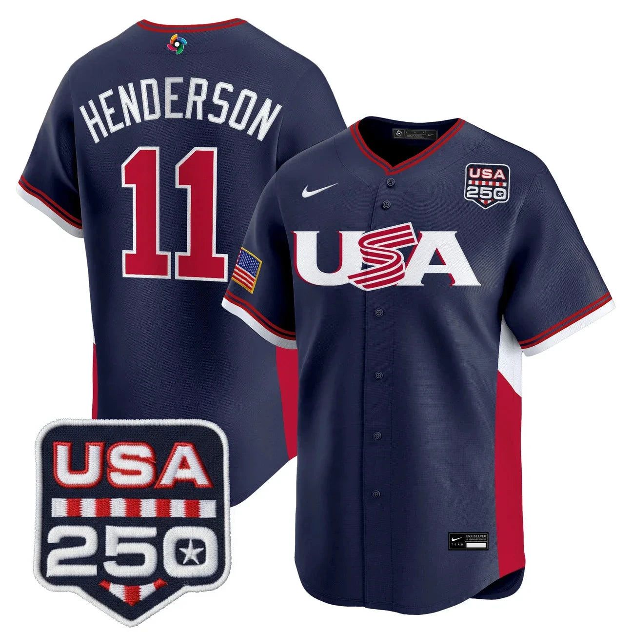 Team USA World Baseball Classic 250America Patch Vapor Premier Jersey - 2026 Roster - All Stitched by Digigearus