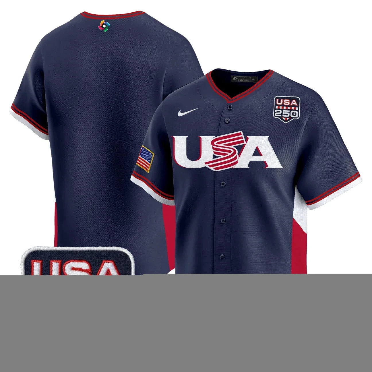 Team USA World Baseball Classic 250America Patch Vapor Premier Jersey - 2026 Roster - All Stitched by Digigearus