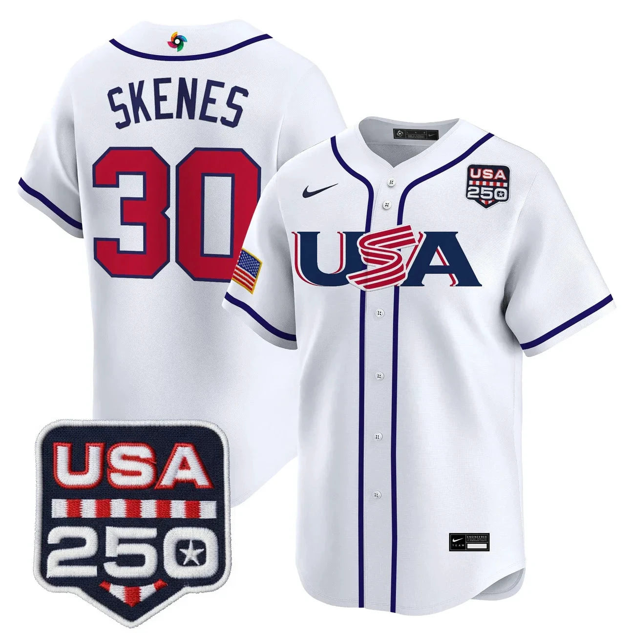 Team USA World Baseball Classic 250America Patch Vapor Premier Jersey - 2026 Roster - All Stitched by Digigearus