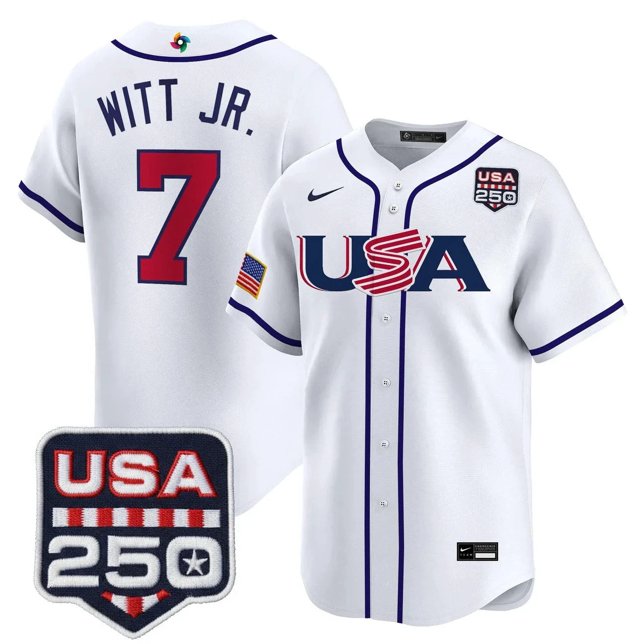 Team USA World Baseball Classic 250America Patch Vapor Premier Jersey - 2026 Roster - All Stitched by Digigearus