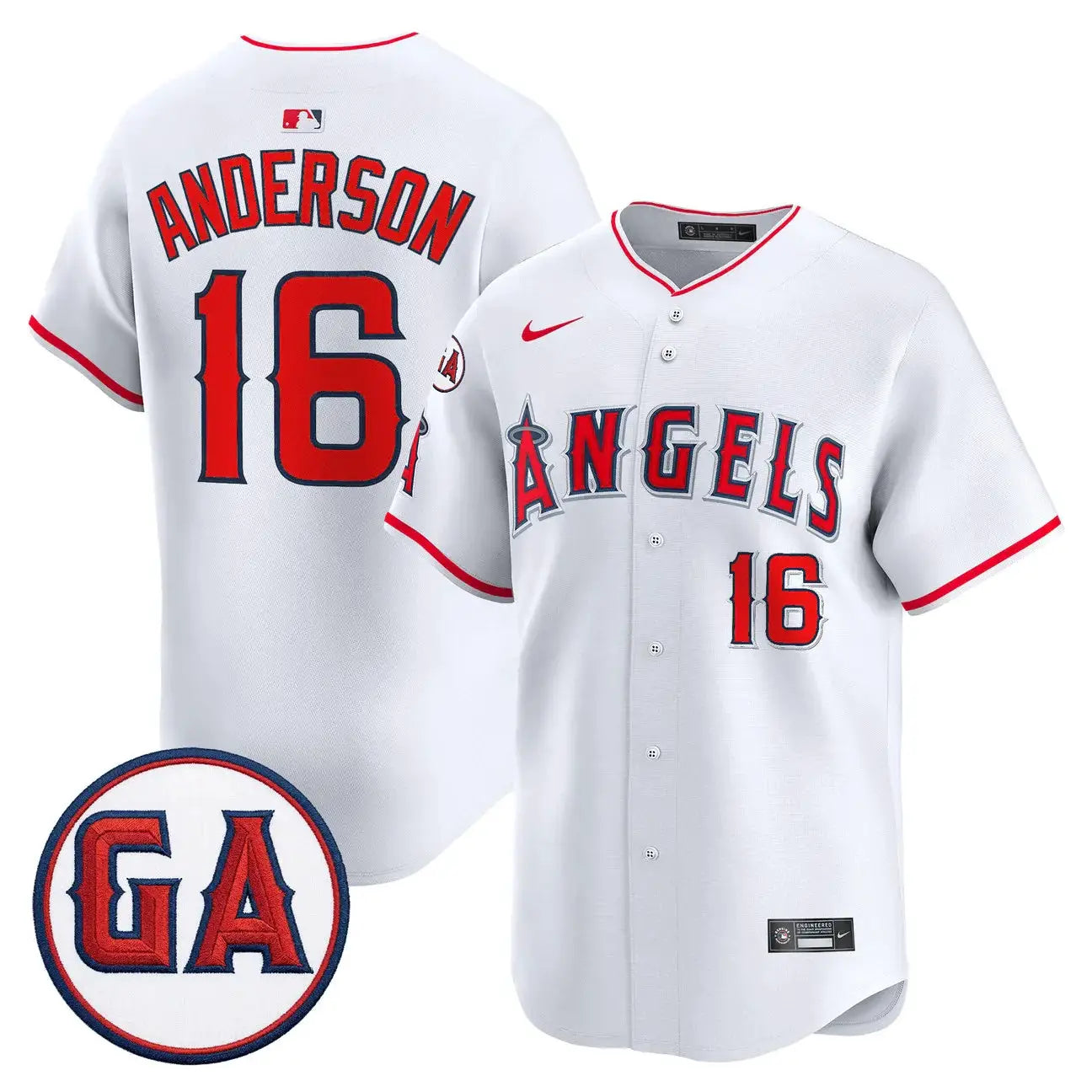 LAA 'Garret Anderson Tribute Patch' Vapor Premier Limited Jersey - All Stitched by Los Angeles Angels