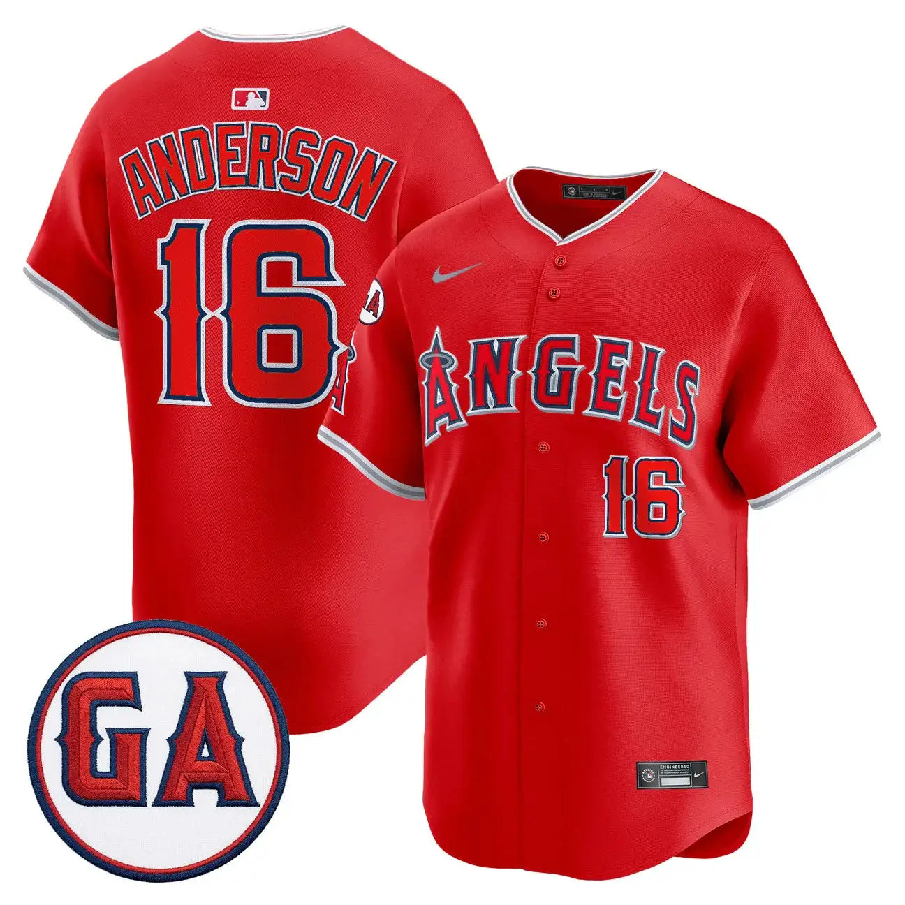 LAA 'Garret Anderson Tribute Patch' Vapor Premier Limited Jersey - All Stitched by Los Angeles Angels