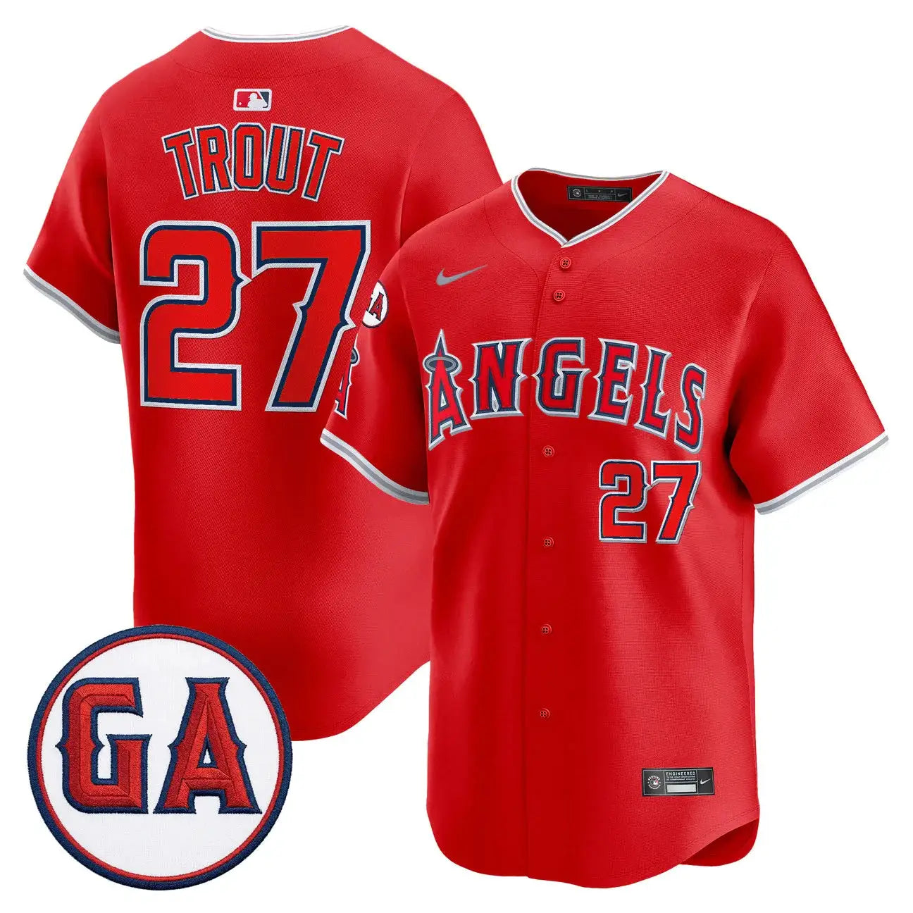 LAA 'Garret Anderson Tribute Patch' Vapor Premier Limited Jersey - All Stitched by Los Angeles Angels