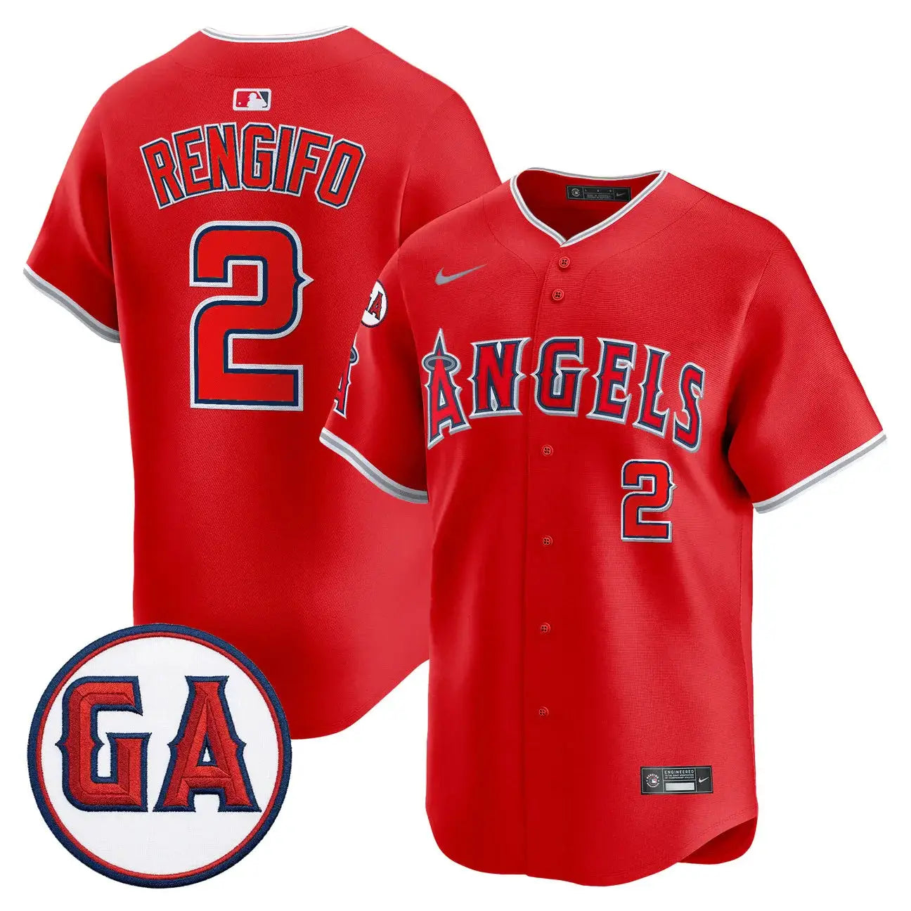 LAA 'Garret Anderson Tribute Patch' Vapor Premier Limited Jersey - All Stitched by Los Angeles Angels
