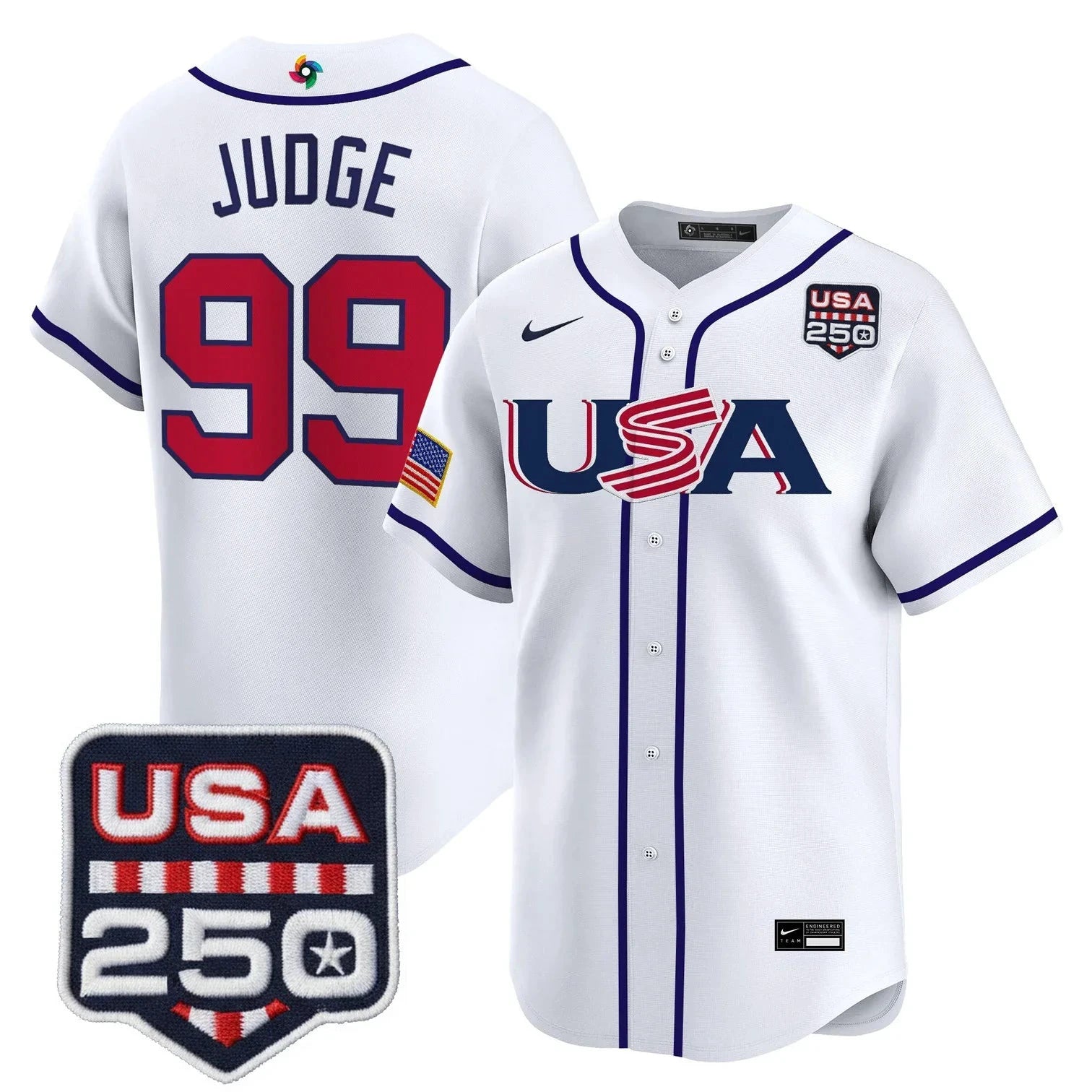 Team USA World Baseball Classic 250America Patch Vapor Premier Jersey - 2026 Roster - All Stitched by Digigearus