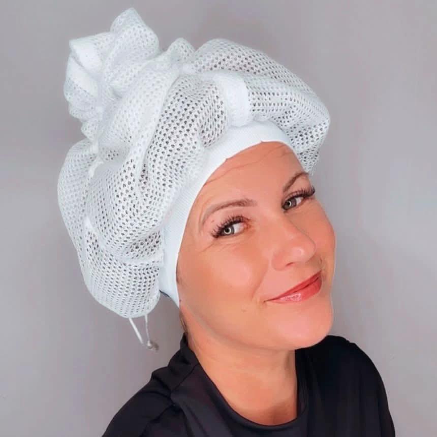 Net Plopping Cap for Curly Hair – Frizz-Free Drying Bonnet by BowLift