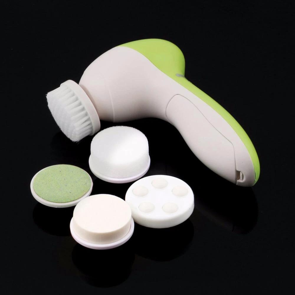 1 Set 5 in 1 Electric Wash Face Machine Facial Pore Cleaner Body Cleaning Massage Mini Skin Beauty Massager Face Washing Brush by BowLift
