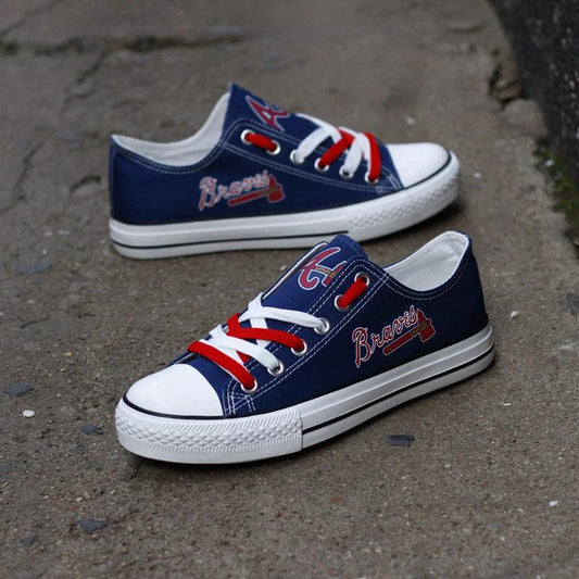 Atlanta Braves Limited Print Low Top Canvas Shoes Sport Sneakers For Men Women Fans by Crocs