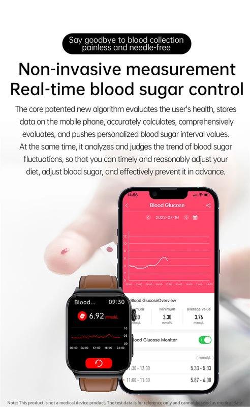 GlucoseGuardian Smartwatch: Precision Blood Glucose Sensor & Monitor - Essential Health Watch for Blood Sugar Management by BowLift