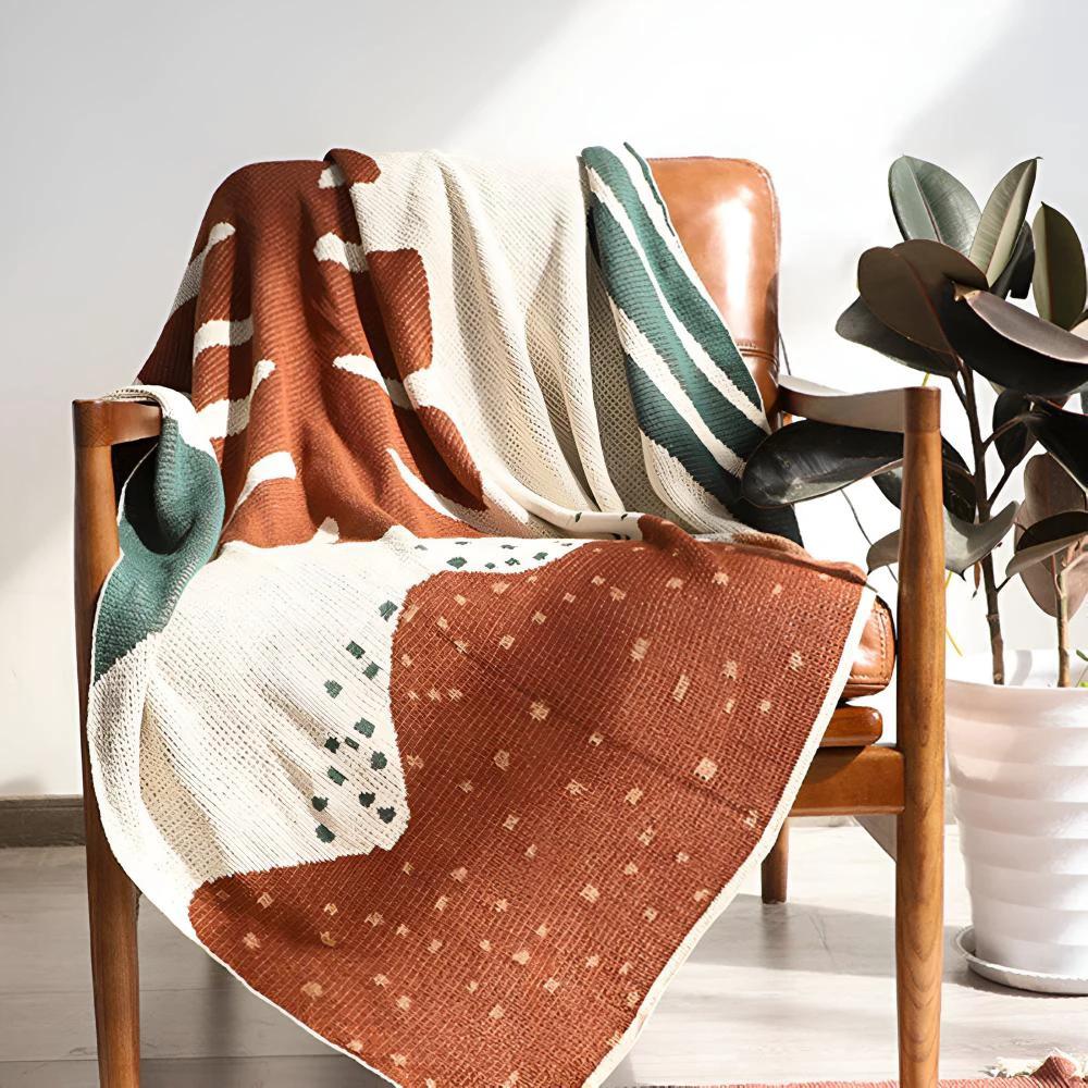 Abstract Style Knitted Throw by Casa & Beyond