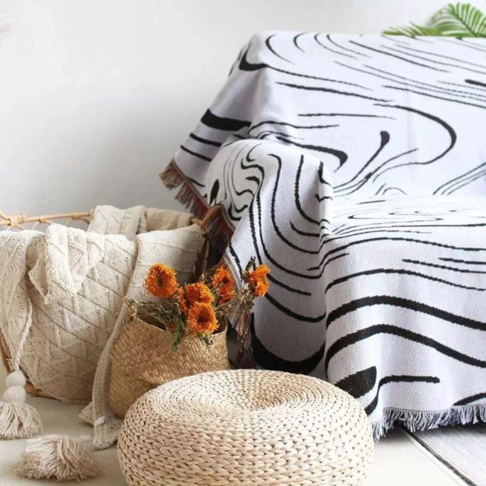 Marble Woven Throw Blanket by Casa & Beyond