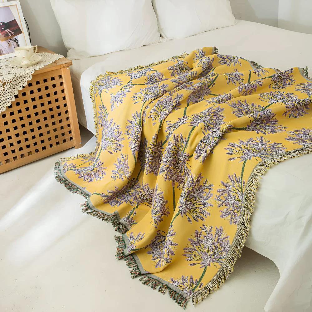 Agapanthus Tassel Blanket by Casa & Beyond