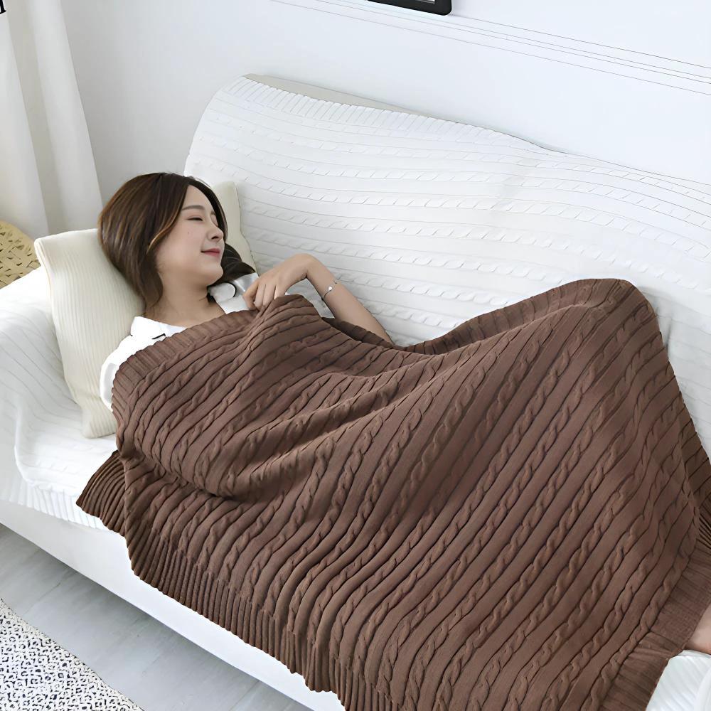Braid Knitted Cotton Throw by Casa & Beyond