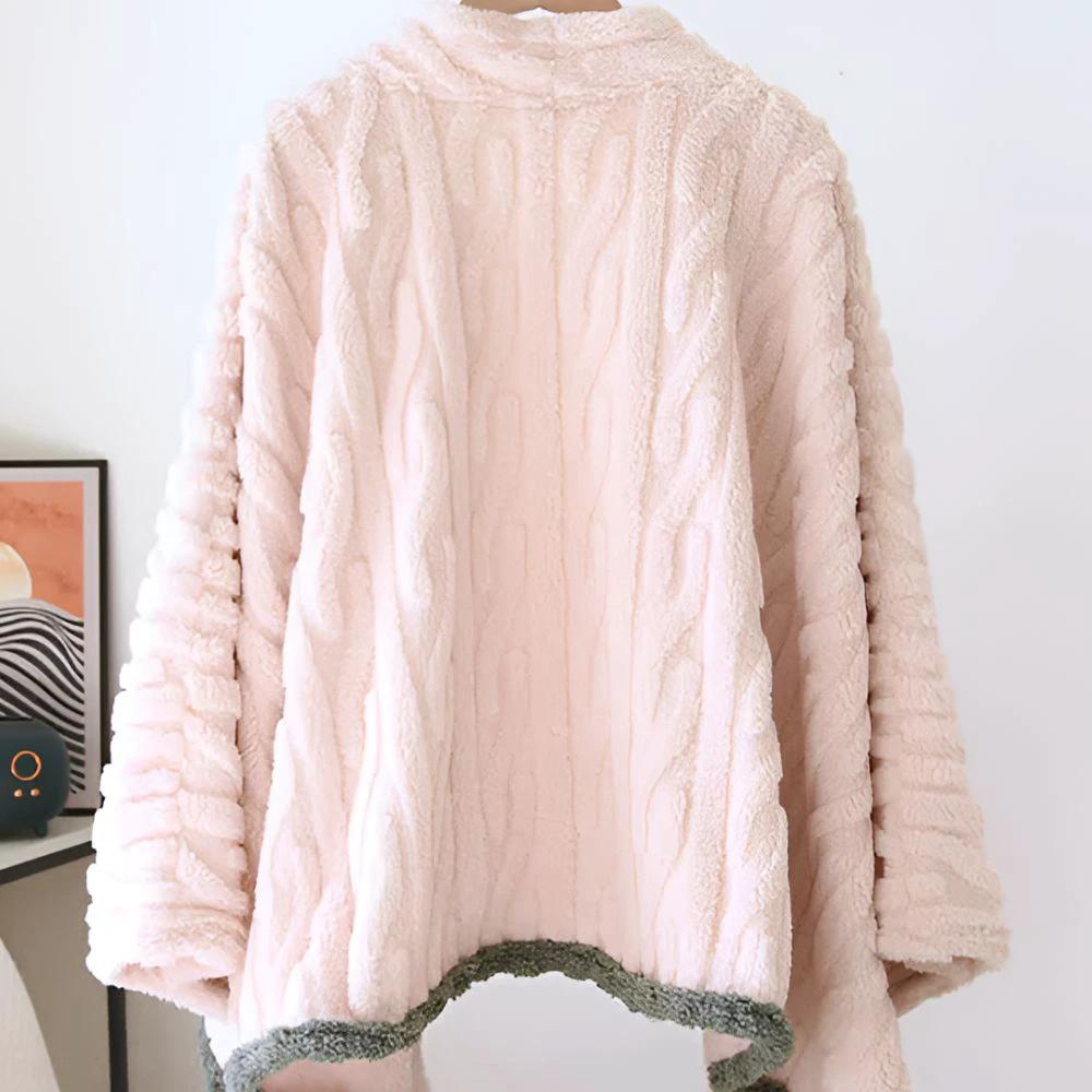 Embroidered Warm Fleece Shawl Wrap by Casa & Beyond