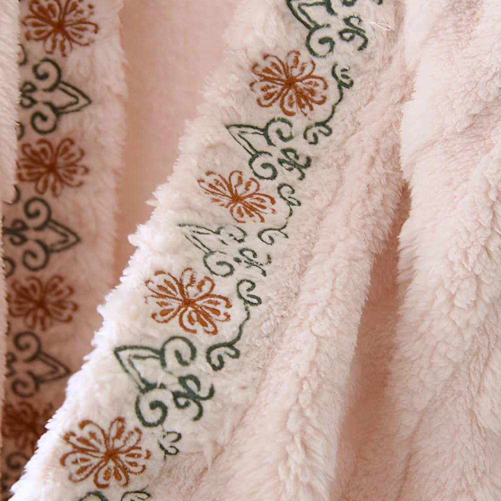 Embroidered Warm Fleece Shawl Wrap by Casa & Beyond