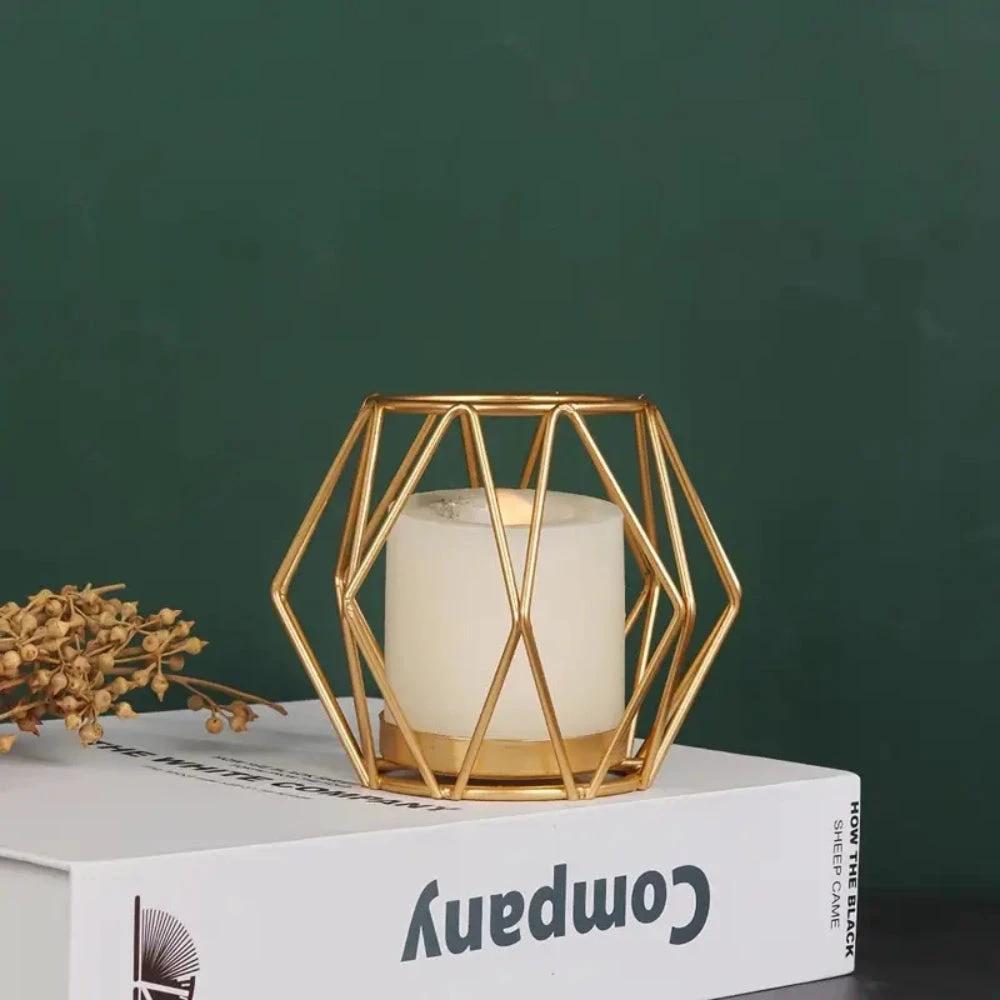 Wireframe Sleek Iron Candle Holder by Casa & Beyond