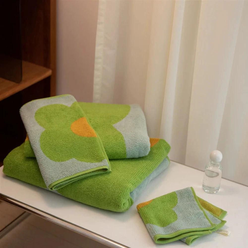 Cheerful Floral Print Cotton Bath Towel by Casa & Beyond