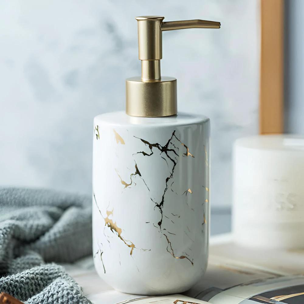 Golden Marble Luxe Dispenser by Casa & Beyond