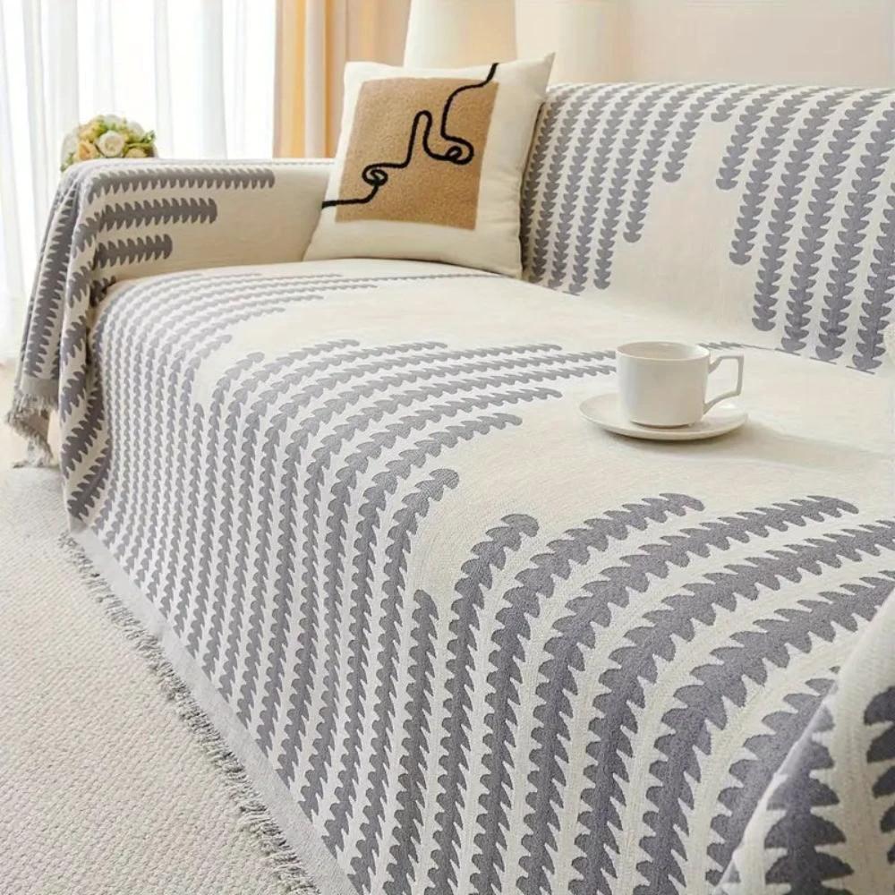 Modern Monochrome Fern Sofa Cover by Casa & Beyond