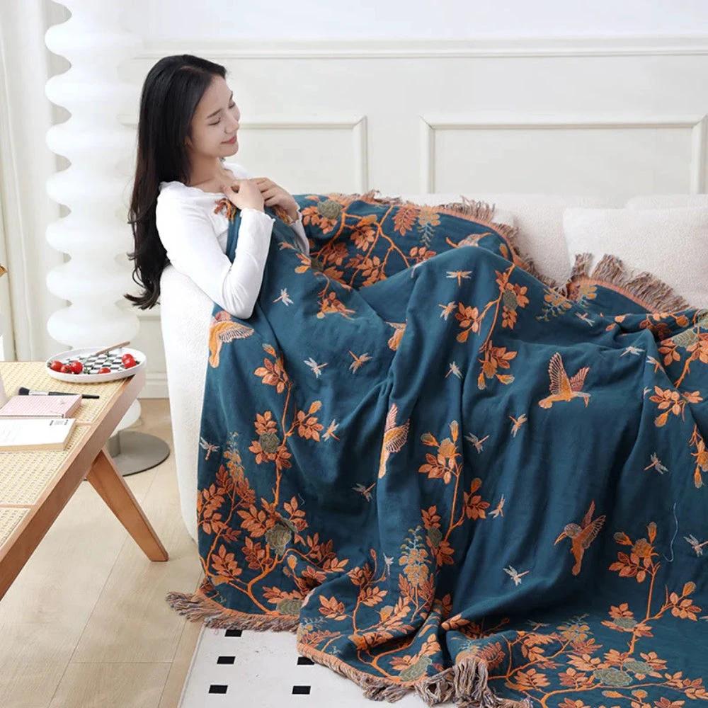 Ornate Multi-Layer Cotton Blanket by Casa & Beyond