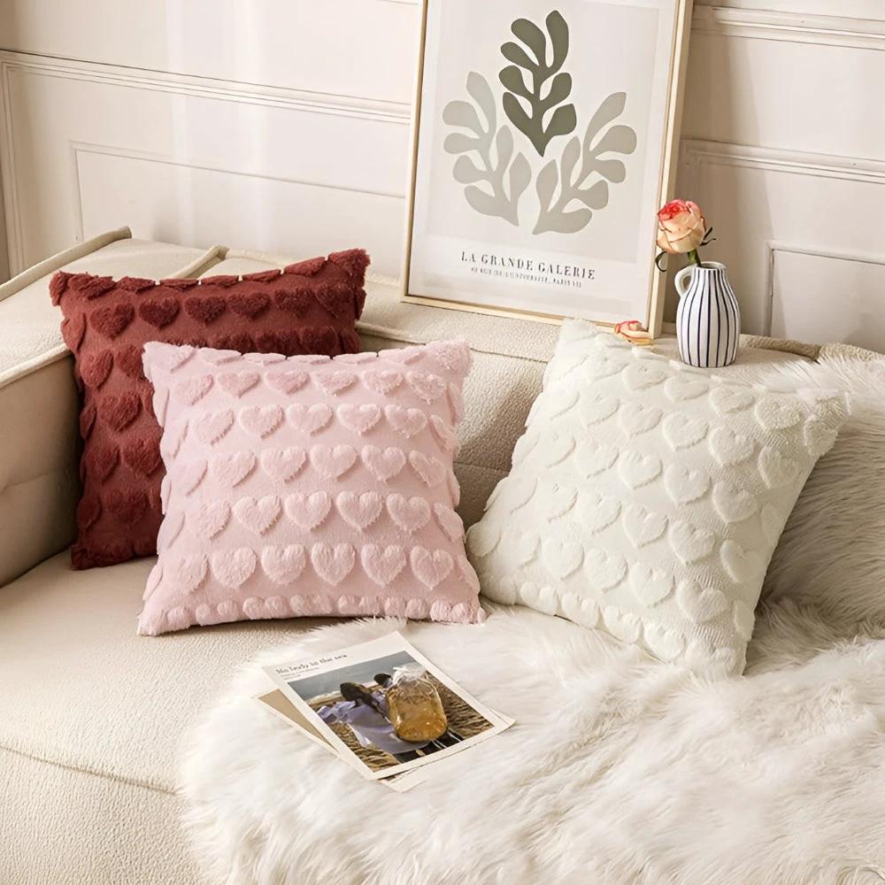 Plush Heart Cushion Cover by Casa & Beyond