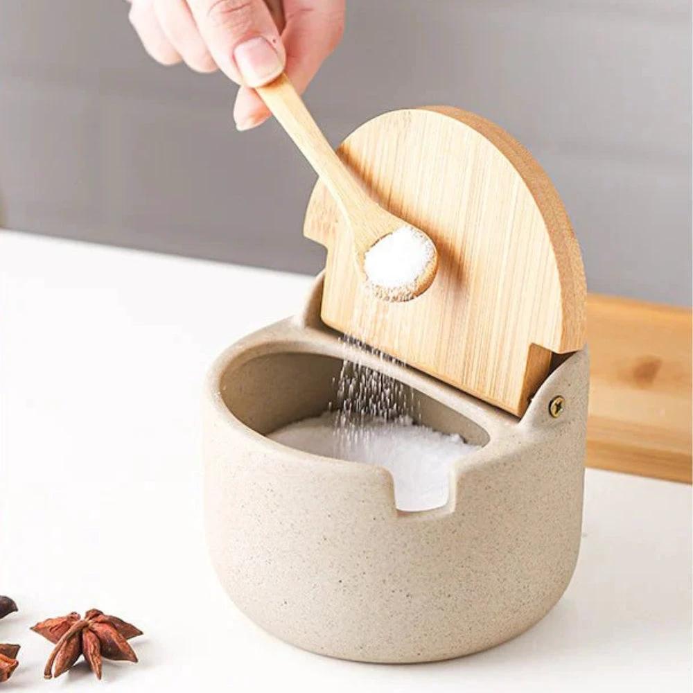 Ceramic Bamboo Spice Jar Set by Casa & Beyond