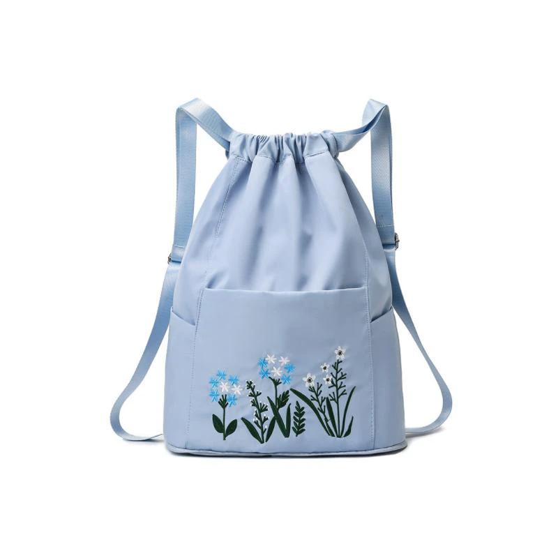 Multifunctional travel backpack with drawstring and embroidery by Bowlift