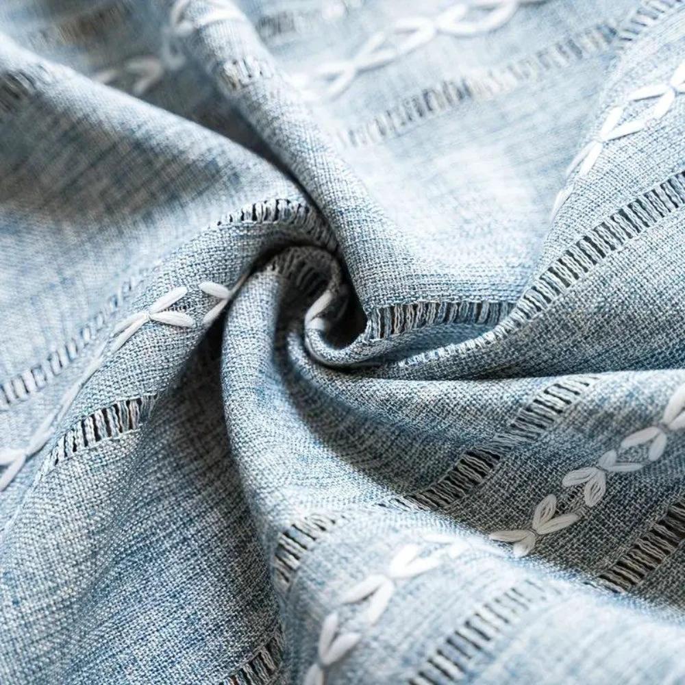 Boho Cotton Linen Kitchen Curtains by Casa & Beyond