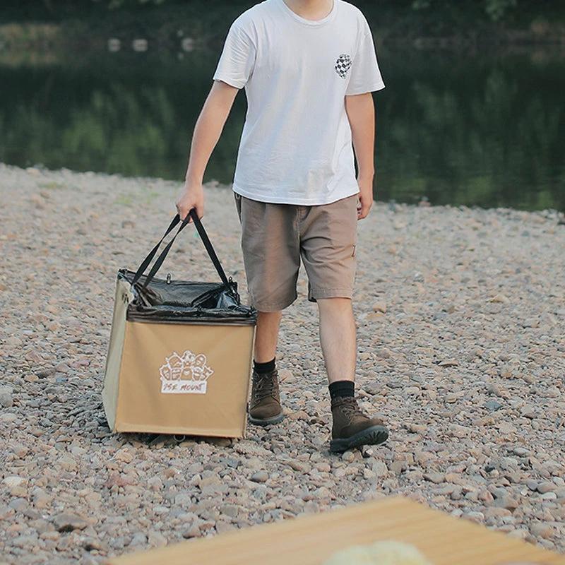 Foldable multifunctional trash can for outdoor use by Bowlift