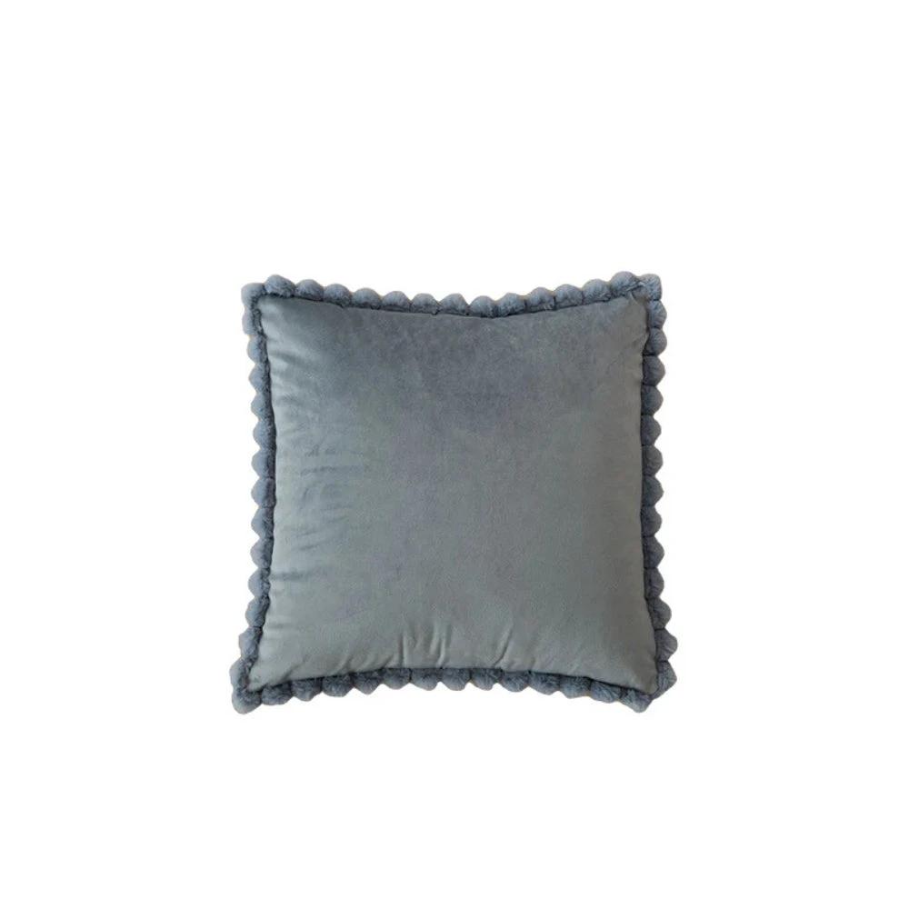 Velvet Pom-Pom Trim Cushion Cover by Casa & Beyond