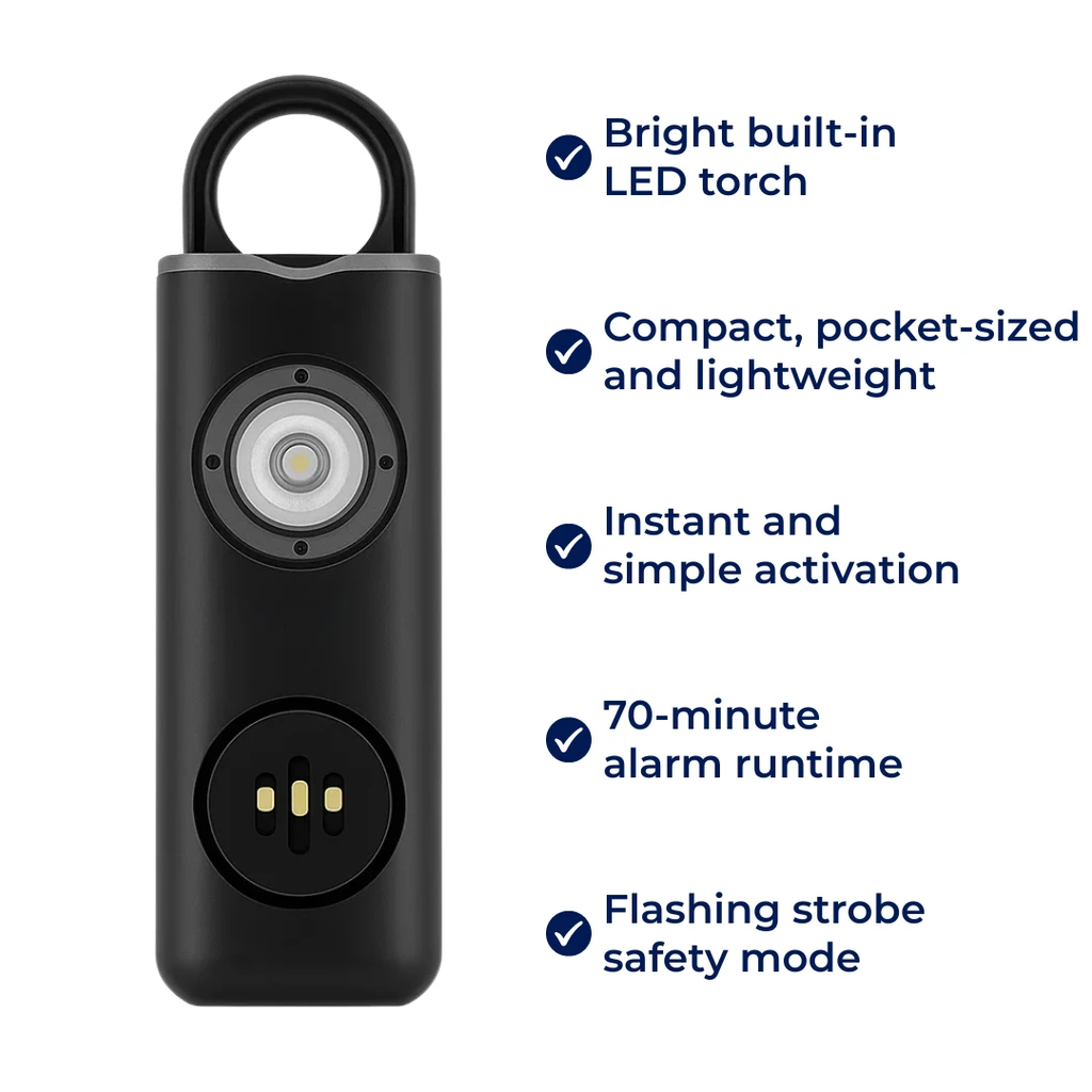 Ultra-Loud 130 dB Siren – Compact LED Torch Safety Device – For Night-Walkers Students & Commuters Bowlift by Bowlift