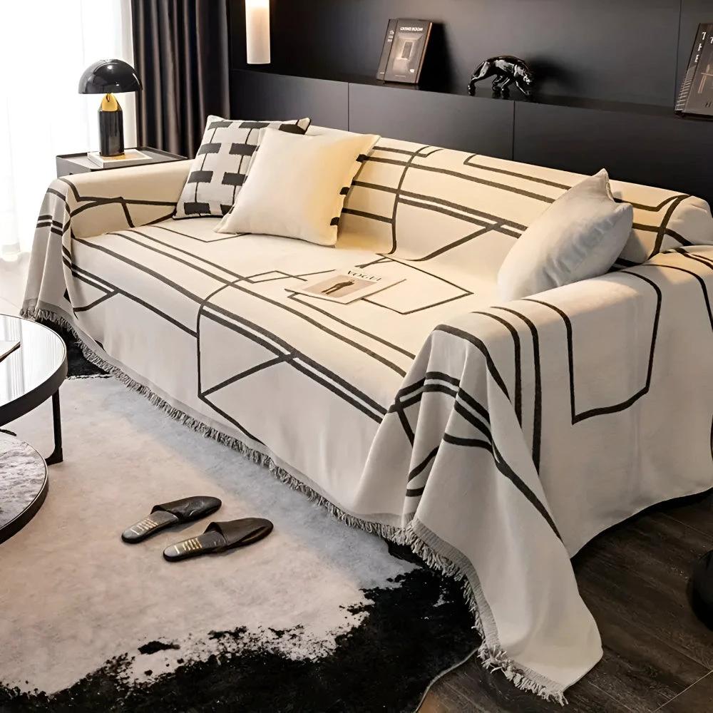 Abstract Grid Sofa Cover by Casa & Beyond