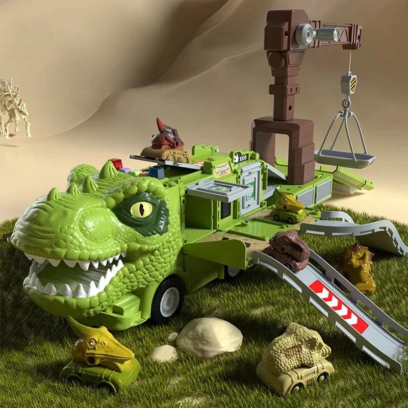 New Engineer Truck Railway Toy Set with Transforming Dinosaurs by Bowlift