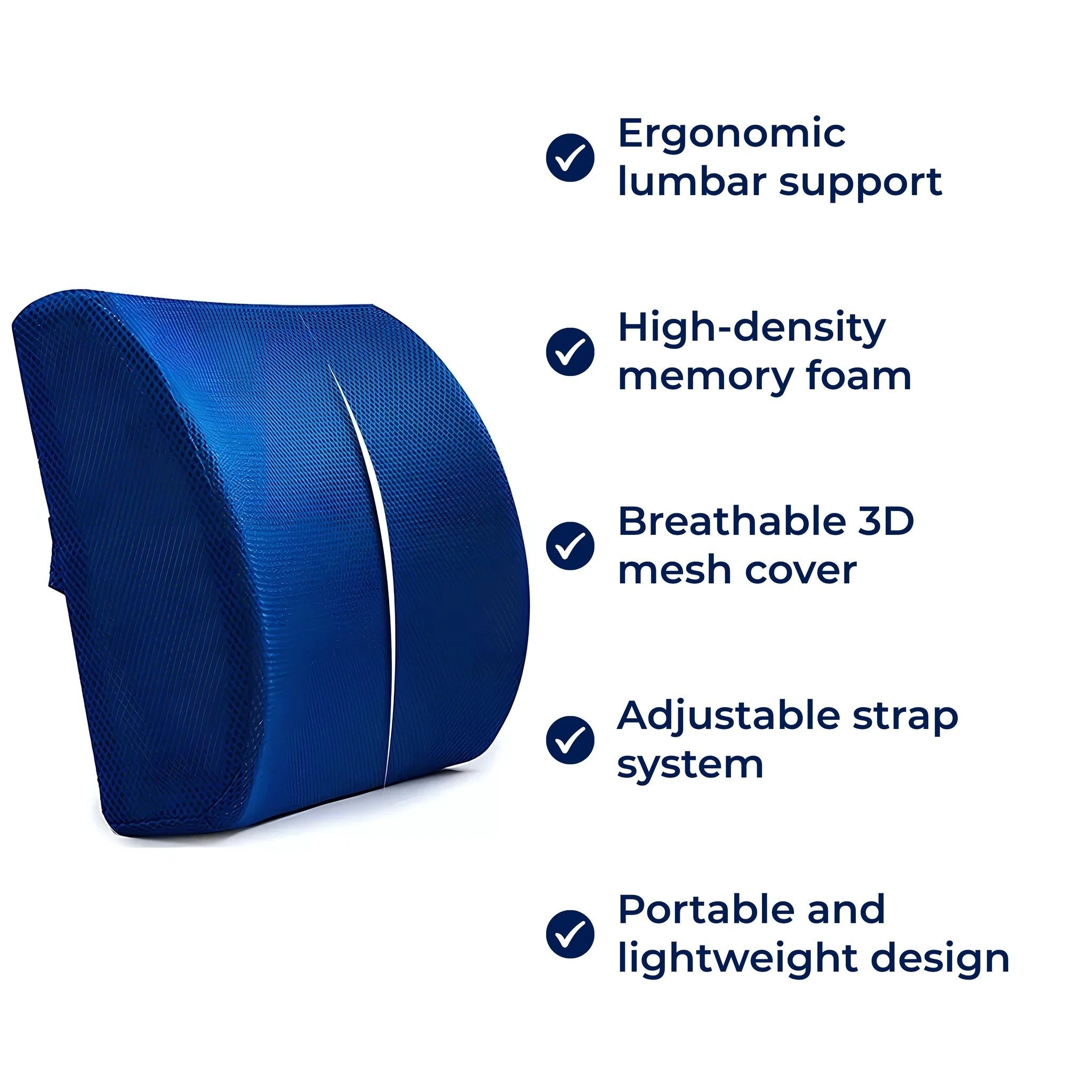 DriveEase | Car Lumbar Support Cushion – Memory Foam Relief – Breathable Mesh – Ideal for Commute & Long Drives Bowlift by Bowlift