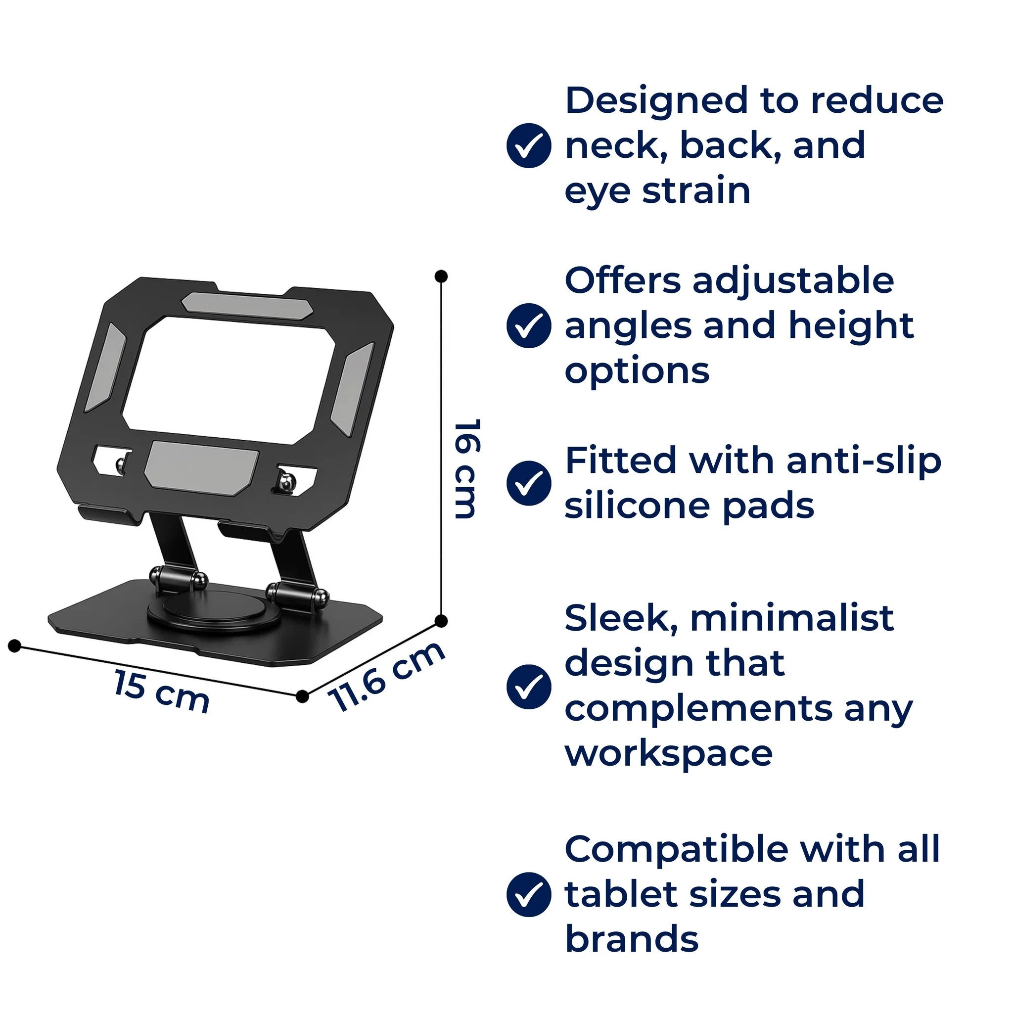 DeskEase | Adjustable Tablet Stand – Ergonomic Comfort – Foldable Anti‑Slip Design – Ideal for Work, Study, Travel & Video Calls Bowlift by Bowlift