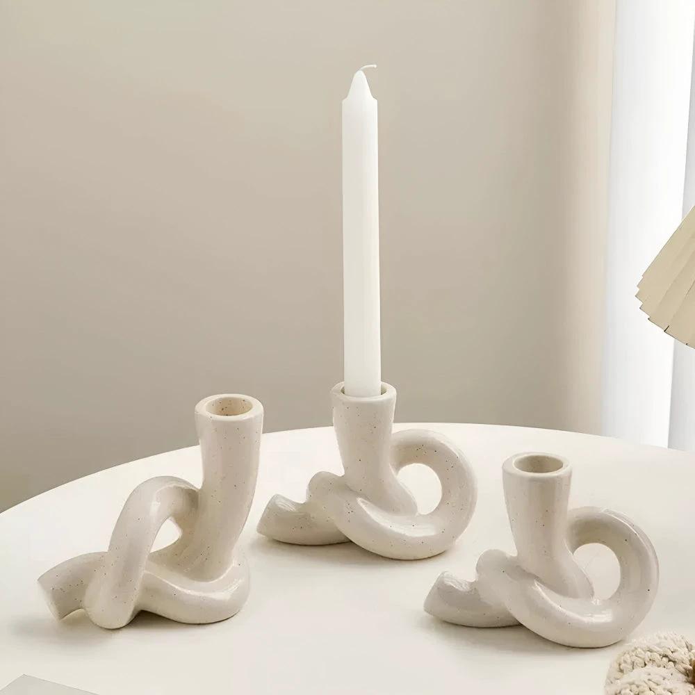 Knot Ceramic Candle Holder by Casa & Beyond