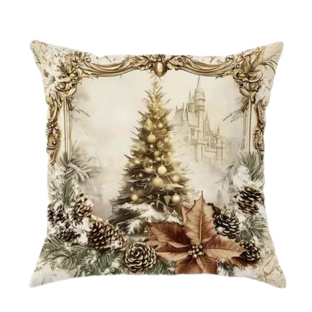 Golden Velvet Christmas Cushion Covers by Casa & Beyond