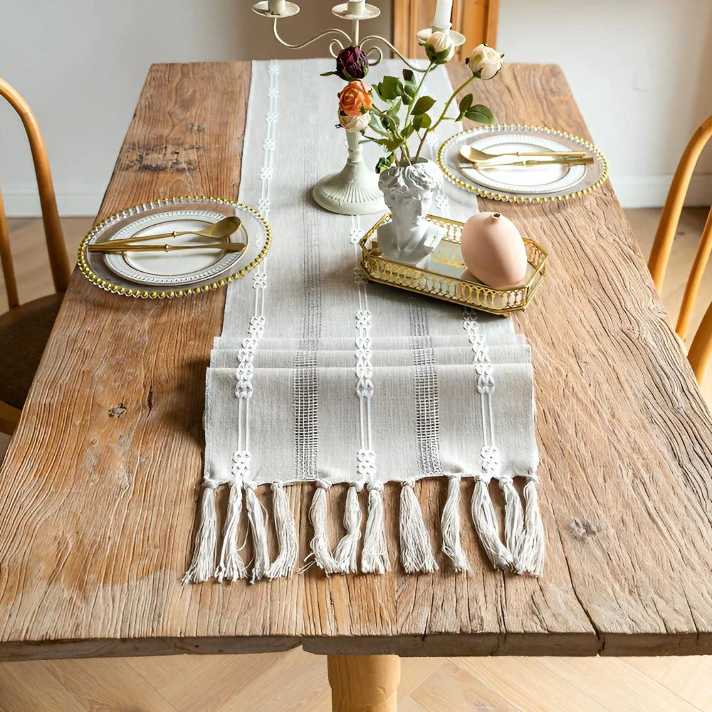 Tassel Whisper Table Runner by Casa & Beyond